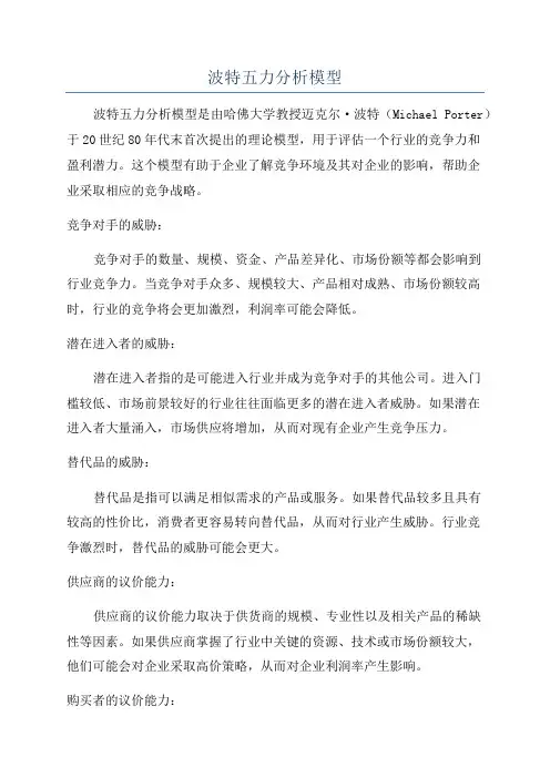 波特五力分析模型