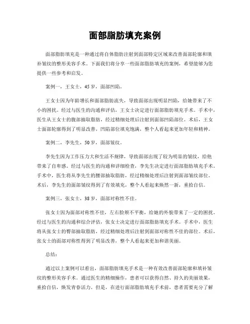 面部脂肪填充案例