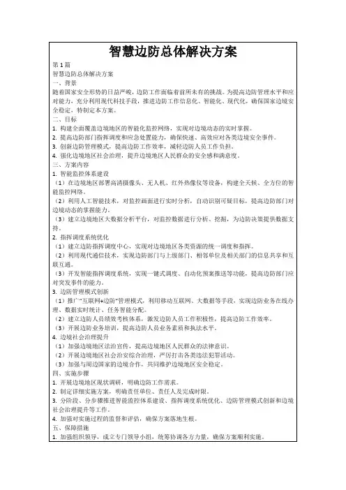 智慧边防总体解决方案