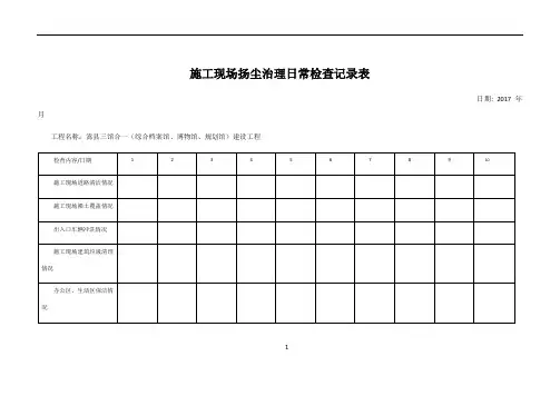 施工现场扬尘治理日常检查记录表00385