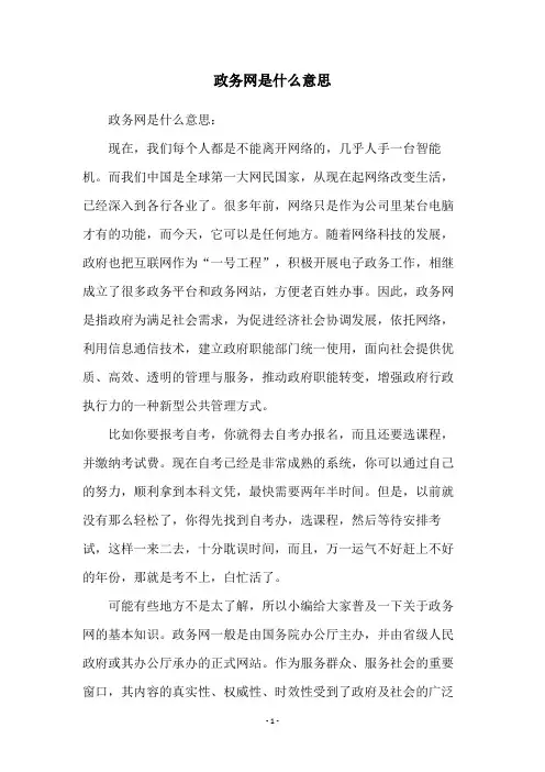 政务网是什么意思