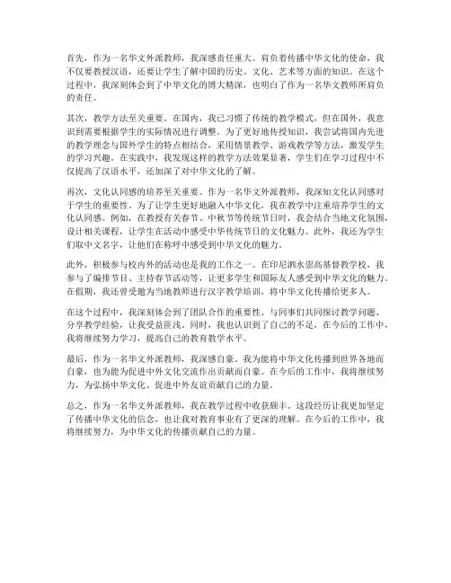 华文外派教师心得体会