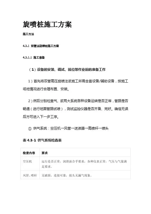 旋喷桩施工方案全套