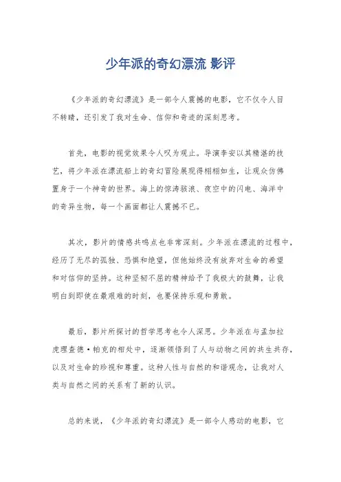 少年派的奇幻漂流 影评