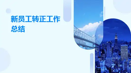 新员工转正工作总结PPT