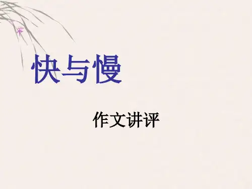 (好)快与慢作文讲评