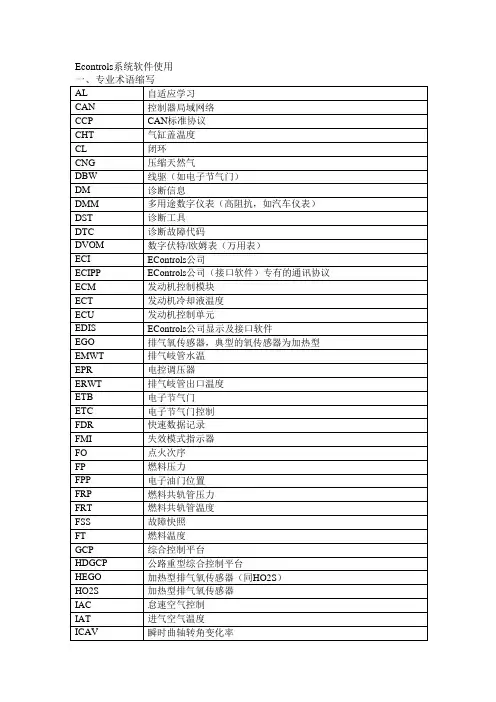 Econtrol系统软件使用说明