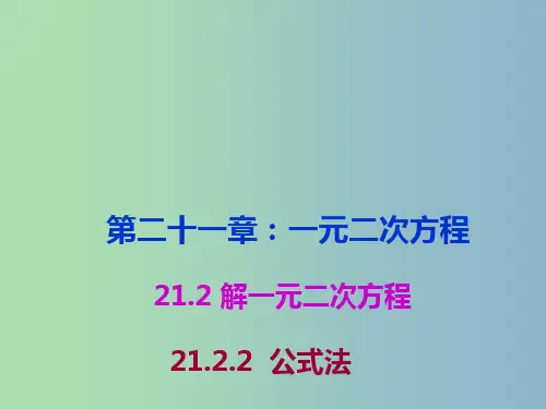 九年级数学上册 21.2.2 公式法课件 (新版)新人教版