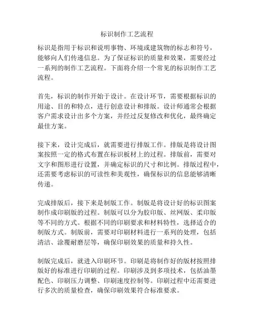 标识制作工艺流程