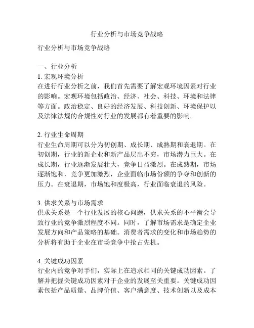 行业分析与市场竞争战略