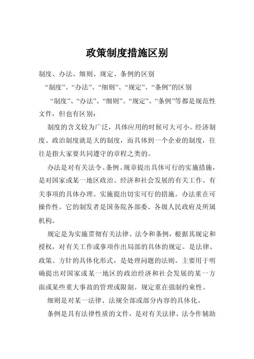 政策制度措施区别