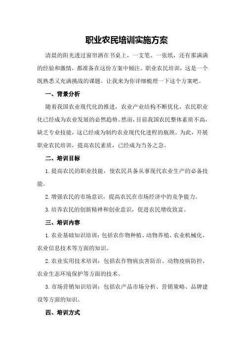职业农民培训实施方案