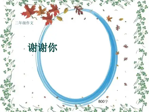 小学二年级作文《谢谢你》800字(共11页PPT)