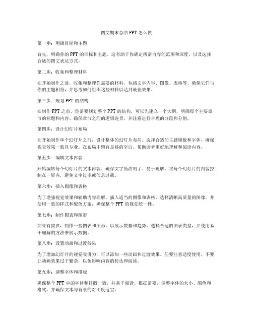 图文期末总结PPT怎么做