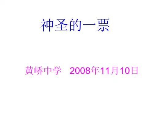 九年级政治神圣的一票
