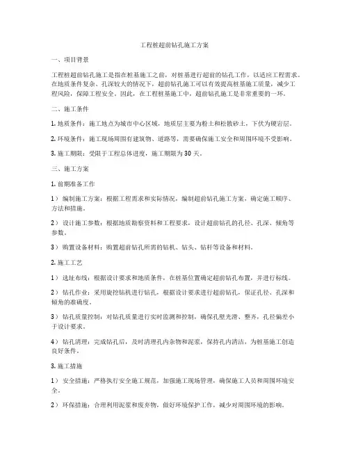 工程桩超前钻孔施工方案