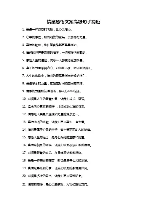 情感感悟文案高级句子简短