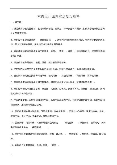 《室内设计原理》重点复习资料整理