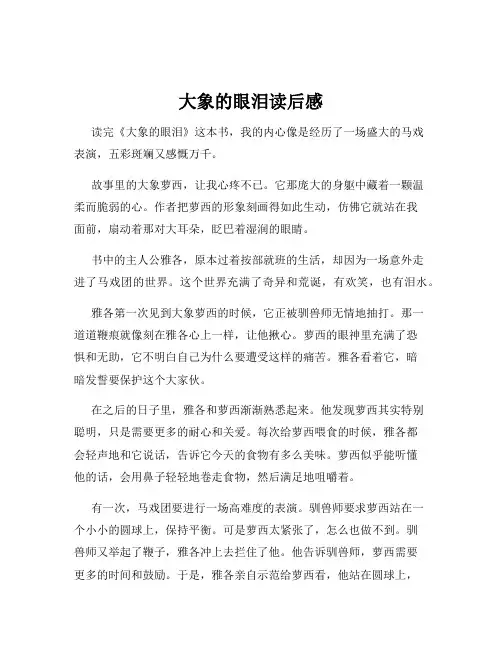 大象的眼泪读后感