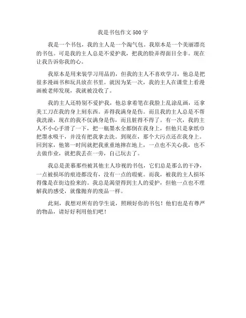 我是书包作文500字