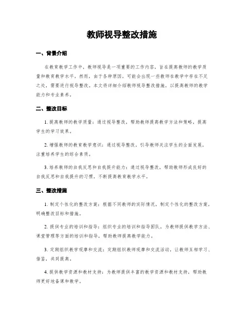 教师视导整改措施