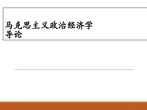 马克思主义政治经济学导论