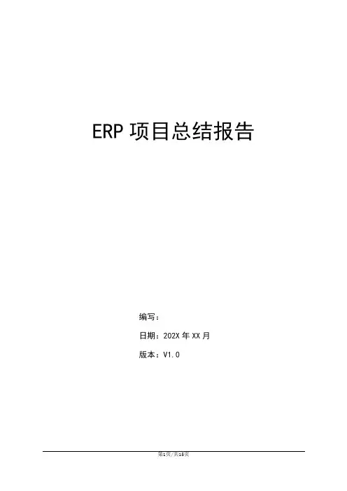 ERP项目总结报告