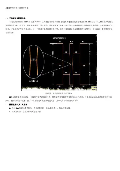 18DB铜丝平板天线制作图纸