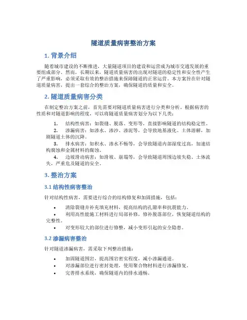 隧道质量病害整治方案