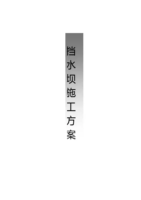 挡水坝施工方案
