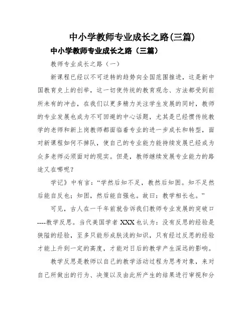 中小学教师专业成长之路(三篇)