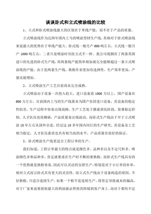 谈谈卧式和立式喷涂线的比较