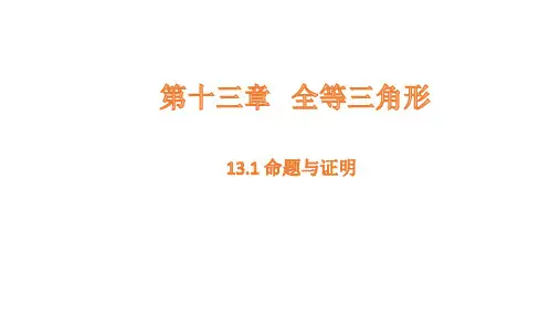13.1 命题与证明课件(共19张PPT)