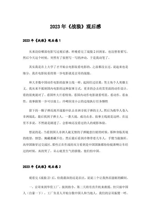 2023年《战狼》观后感_4