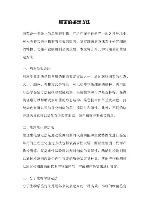 细菌的鉴定方法