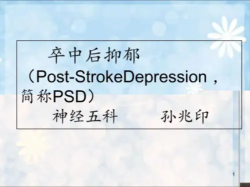 脑卒中后抑郁 ppt课件