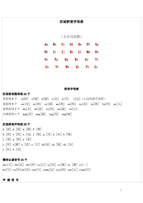 汉语拼音字母表