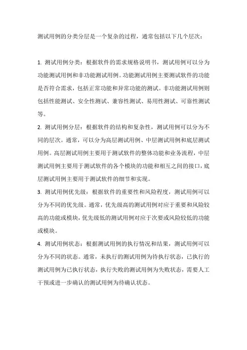 测试用例分类分层
