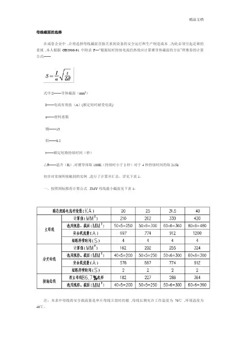 母线选择.doc