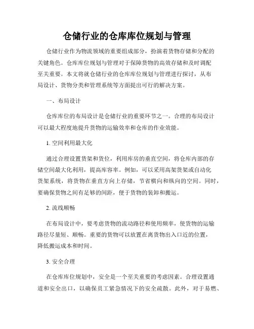 仓储行业的仓库库位规划与管理