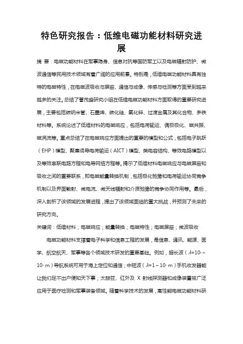 特色研究报告：低维电磁功能材料研究进展
