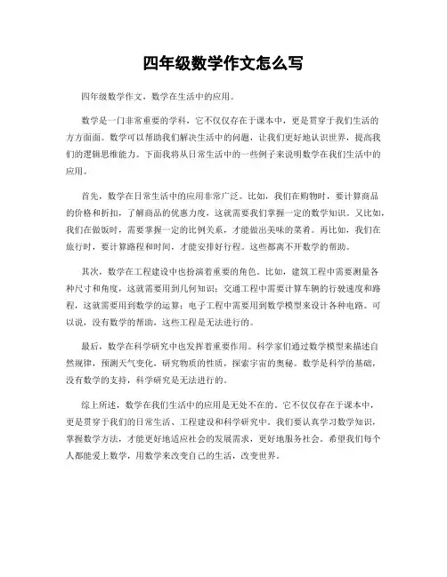四年级数学作文怎么写