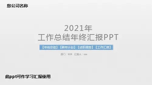 2021年年终总结汇报ppt