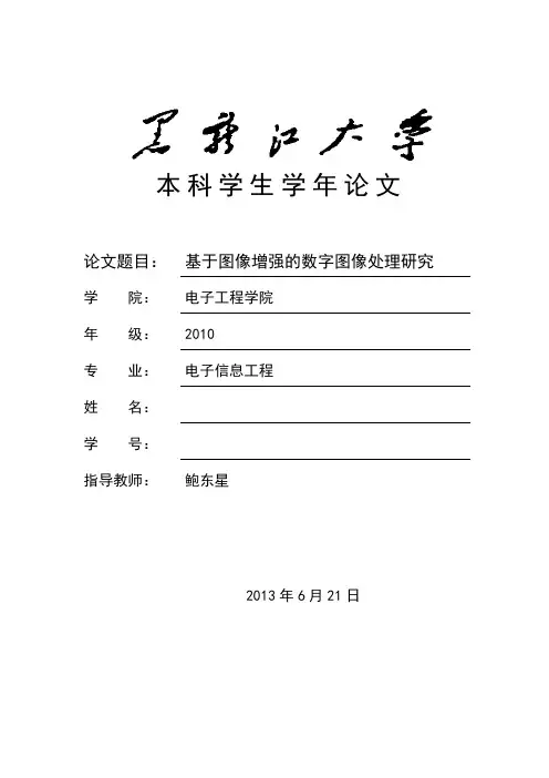 基于图像增强的数字图像处理研究学年论文