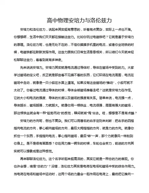 高中物理安培力与洛伦兹力