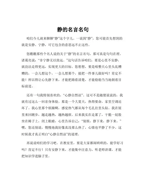 静的名言名句