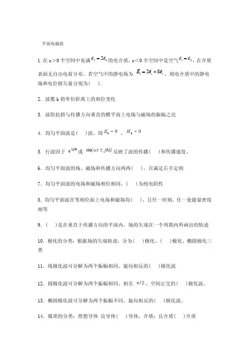 平面电磁波——精选推荐