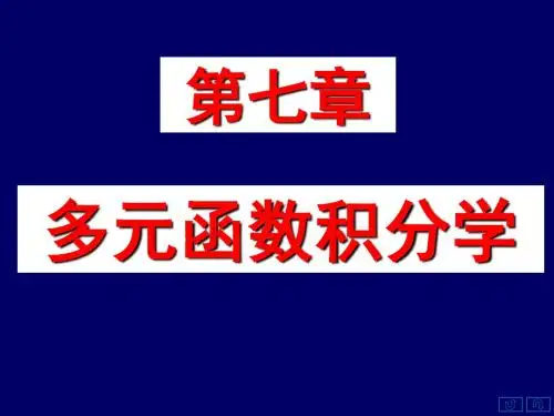 多元函数积分学