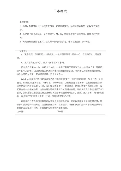 日志格式——精选推荐
