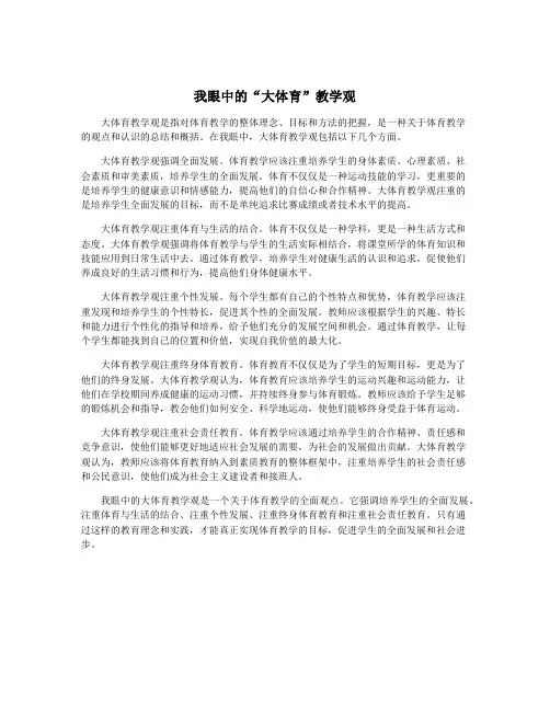 我眼中的“大体育”教学观